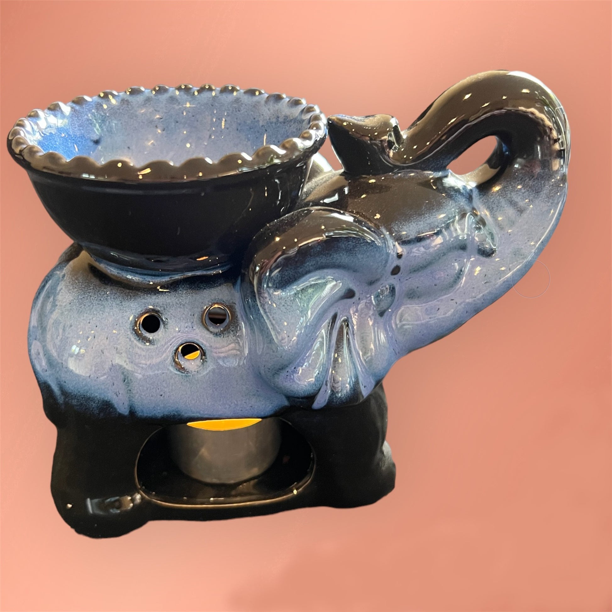 Elephant wax burner - light blue