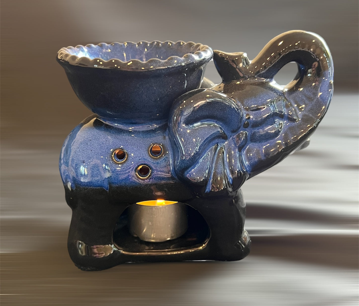 Elephant wax burner - dark blue